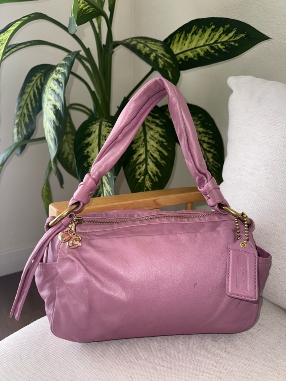 Coach Parker VTG Barbie Pink Shoulder Y2K Leather Shoulder HandBag Purse #13442 - Picture 3 of 17
